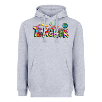 Heather Grey Autism Teacher Heavyweight Hoodie - NancyCooperArtShop