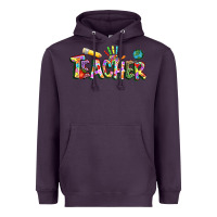 Plum Autism Teacher Heavyweight Hoodie - NancyCooperArtShop