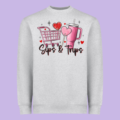 Sips & Trips Target Inspired Stanley Heavyweight Sweatshirt Designed By Maliassmallbusiness