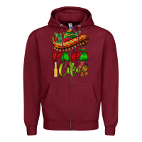 Burgundy papa cito sombrero Zipper Hoodie - BarkalooDesign