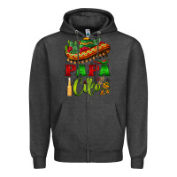 Charcoal Heather papa cito sombrero Zipper Hoodie - BarkalooDesign