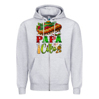 Heather Grey papa cito sombrero Zipper Hoodie - BarkalooDesign