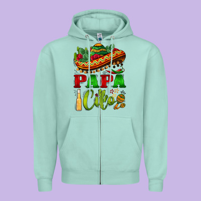 Papa Cito Sombrero Zipper Hoodie Designed By Barkaloodesign