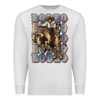 Oatmeal Heather Rodeo Cowboy bull western Premium Sweatshirt - HowdyJamesFarm