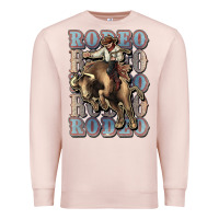 Pale Pink Rodeo Cowboy bull western Premium Sweatshirt - HowdyJamesFarm