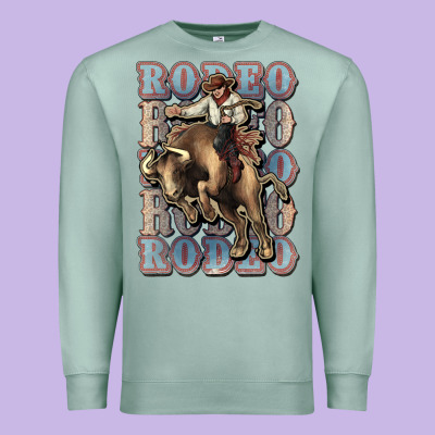 Rodeo Cowboy Bull Western Premium Sweatshirt Designed By Howdyjamesfarm
