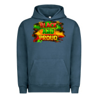 Pigment Midnight Navy black and proud Urban Hoodie - FaDigitalArtStudio