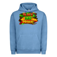 Pigment Pebble Blue black and proud Urban Hoodie - FaDigitalArtStudio
