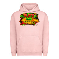 Pigment Salmon black and proud Urban Hoodie - FaDigitalArtStudio