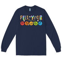 Navy feel your feelings Long Sleeve Tee - NancyCooperArtShop
