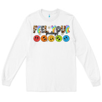 White feel your feelings Long Sleeve Tee - NancyCooperArtShop