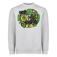 Heather Grey one lucky mama Heavyweight Sweatshirt - MaliasSmallBusiness