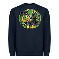 Navy one lucky mama Heavyweight Sweatshirt - MaliasSmallBusiness