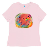 Bubblegum Pink tie die watermelon Ladies Tee - JahusDesignShop