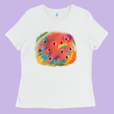 Tie Die Watermelon Ladies Tee Designed By Jahusdesignshop