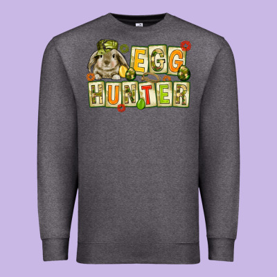 Egg Hunter With Camouflage Plate Letters Easter Premium Sweatshirt Designed By Howdyjamesfarm