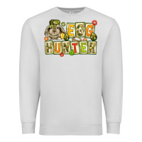 Dove Grey Egg hunter with camouflage plate letters Easter Premium Sweatshirt - HowdyJamesFarm