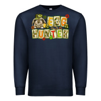 Navy Egg hunter with camouflage plate letters Easter Premium Sweatshirt - HowdyJamesFarm
