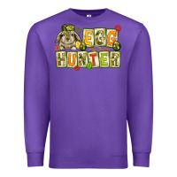 Purple Egg hunter with camouflage plate letters Easter Premium Sweatshirt - HowdyJamesFarm