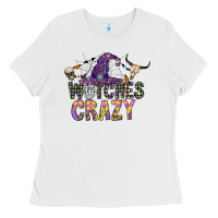 White Witches Be Crazy Ladies Tee - CowhideDigitalArt