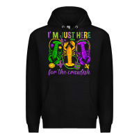 Black I'm just here for the Crawfish Premium Hoodie - HowdyJamesFarm