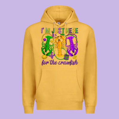 I'm Just Here For The Crawfish Premium Hoodie Designed By Howdyjamesfarm