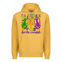 Mustard I'm just here for the Crawfish Premium Hoodie - HowdyJamesFarm