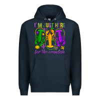Navy I'm just here for the Crawfish Premium Hoodie - HowdyJamesFarm