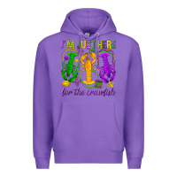 Purple I'm just here for the Crawfish Premium Hoodie - HowdyJamesFarm