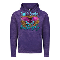 Cloud Purple Western Anti-Social Butterfly Vintage Hoodie - LillyAllenDesigns