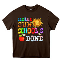 Chocolate Brown hello sun schools done Heavy Core Tee - HRA Design Shop