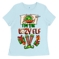 Baby Blue im the lazy elf Ladies Tee - FaDigitalArtStudio