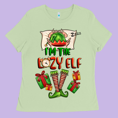 Im The Lazy Elf Ladies Tee Designed By Fadigitalartstudio