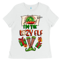 White im the lazy elf Ladies Tee - FaDigitalArtStudio