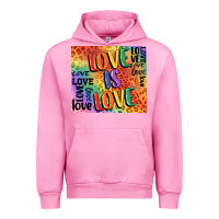 Fuchsia Pink Pride love is love Urban Hoodie - FaDigitalArtStudio