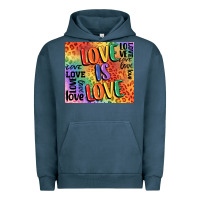 Pigment Midnight Navy Pride love is love Urban Hoodie - FaDigitalArtStudio