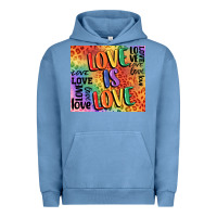 Pigment Pebble Blue Pride love is love Urban Hoodie - FaDigitalArtStudio