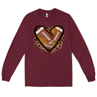 Burgundy heart football Long Sleeve Tee - JahusDesignShop