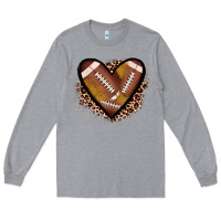 Heather Grey heart football Long Sleeve Tee - JahusDesignShop