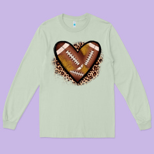 Heart Football Long Sleeve Tee Designed By Jahusdesignshop