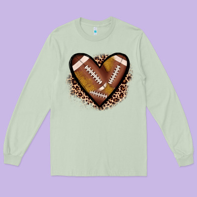 Heart Football Long Sleeve Tee Designed By Jahusdesignshop