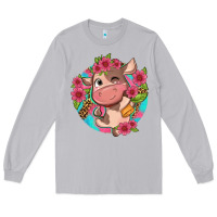 Moon Dust cute cow pink flowers and leopard pattern Long Sleeve Tee - NancyCooperArtShop