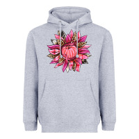 Heather Grey breast cancer sunflower Heavyweight Hoodie - texasbilliewilder