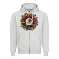 Dove Grey mexican sunflower Zipper Hoodie - Jasminsmagicworld