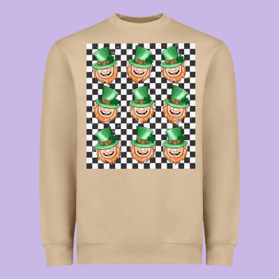Boujee Checker Board Leprechaun Heavyweight Sweatshirt Designed By Maliassmallbusiness