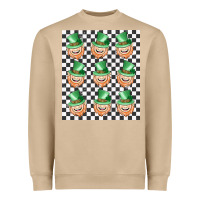 Mushroom boujee checker board leprechaun Heavyweight Sweatshirt - MaliasSmallBusiness