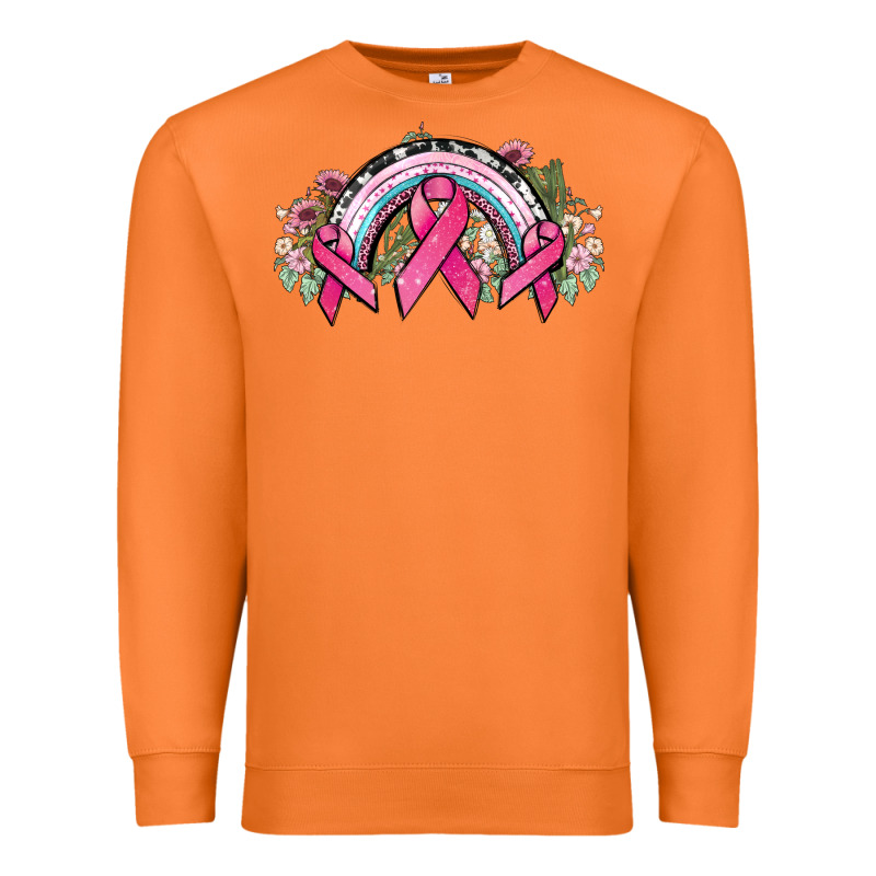 Cancer Ribbon Rainbow Cancer Awareness Premium Sweatshirt by HowdyJamesFarm | Teevron