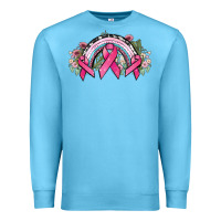 Ocean Blue Cancer ribbon rainbow Cancer Awareness Premium Sweatshirt - HowdyJamesFarm