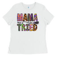 White Mama Tried Ladies Tee - CowhideDigitalArt