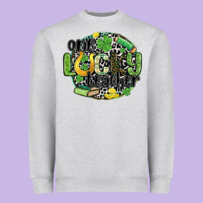 One Lucky Teacher Heavyweight Sweatshirt Designed By Maliassmallbusiness